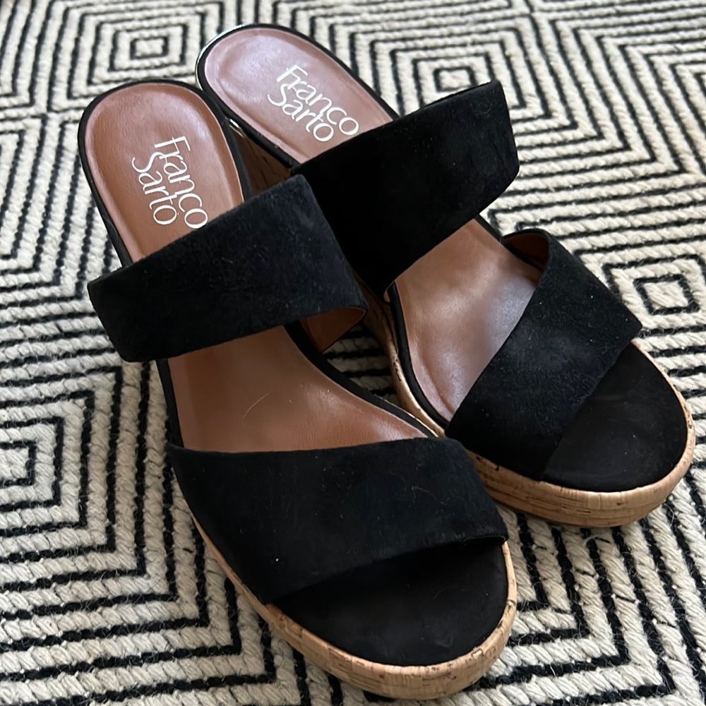 Franco Sarto black wedges size 39